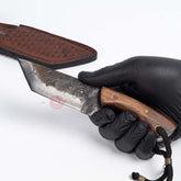 Hand Forged Mini Tanto Style Knife for Hunters (1)